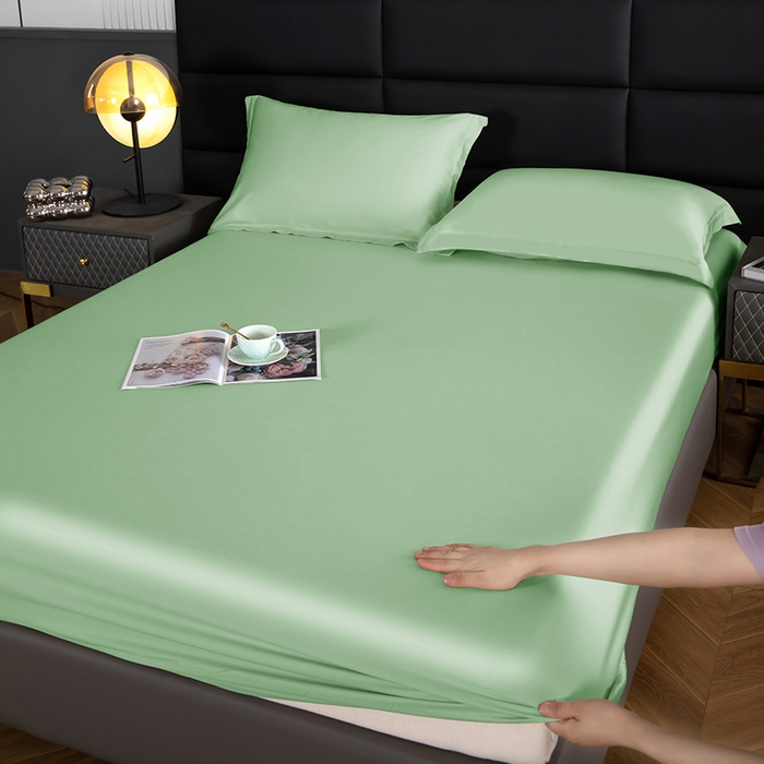 91家纺网 家纺一手货源 找家纺 天瑜家纺 2025新款纯色天丝夏被 纯豆绿