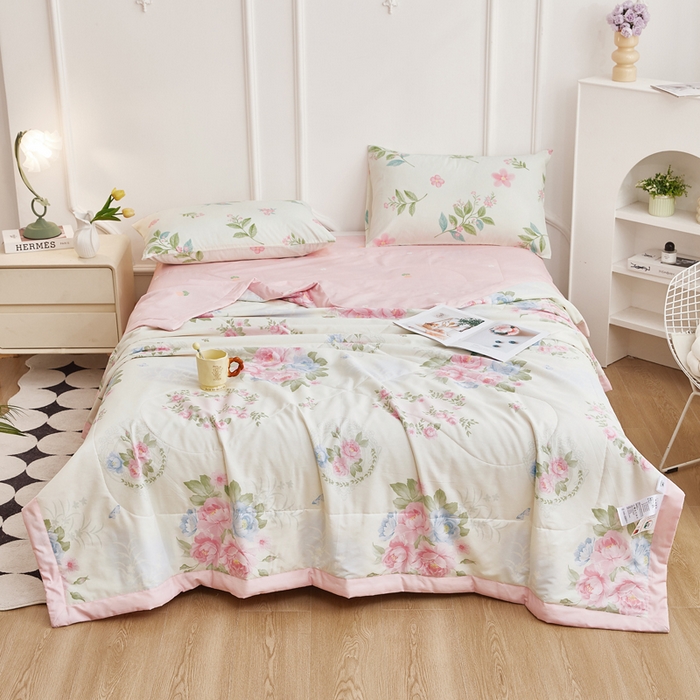 91家纺网 家纺一手货源 找家纺 尊妙被业 2025新款里外全棉印花棉花被纯棉夏被夏凉被全棉棉花夏凉被法尔曼玫瑰