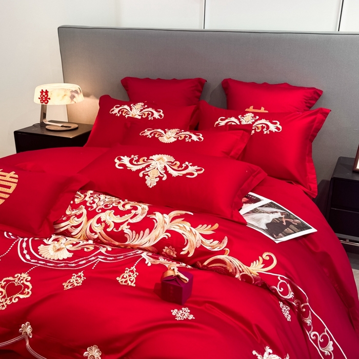 91家纺网 家纺一手货源 找家纺 （总）欧乐蒂 2025新款欧式亲肤棉婚庆四件套