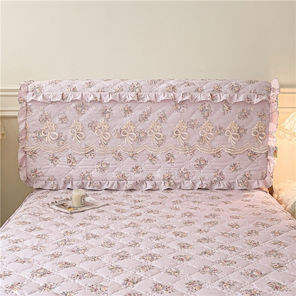 十个点2025新款亲肤夹棉床头罩 花前月下