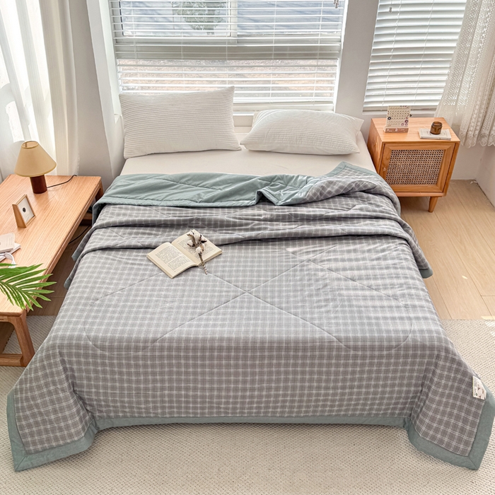 91家纺网 家纺一手货源 找家纺 （总）棉乐町家居 2025新款里外全棉手包边棉花夏被