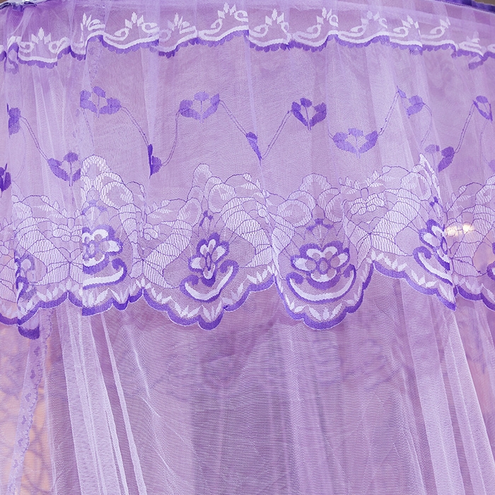 91家纺网 家纺一手货源 找家纺 宝莱利 2025年新款圆顶吊顶蚊帐-蝴蝶梦圆顶 紫色