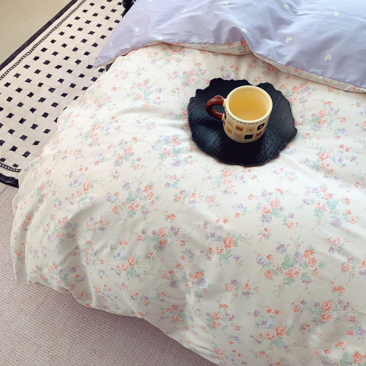 91家纺网 家纺一手货源 找家纺 奈萝家纺 2025新款亲肤小清新全棉四件套 语曼