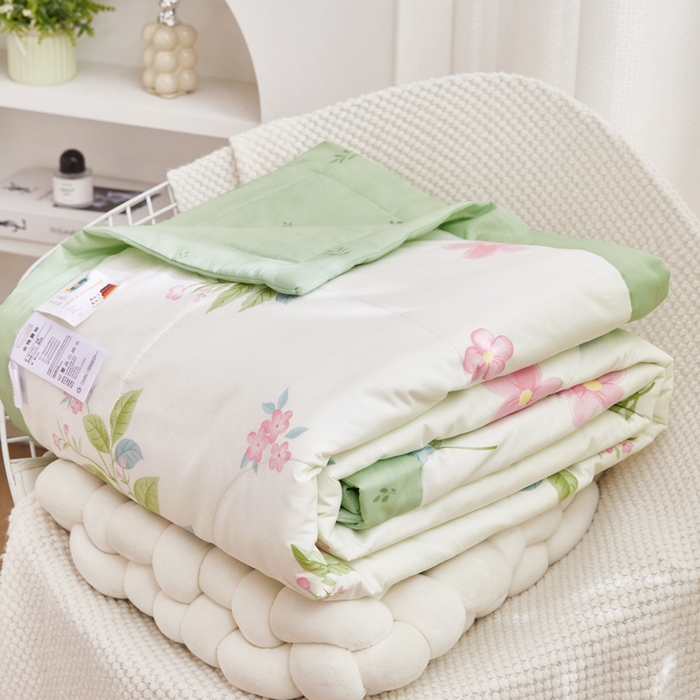 91家纺网 家纺一手货源 找家纺 尊妙被业 2025新款里外全棉印花棉花被纯棉夏被夏凉被全棉棉花夏凉被花之蔓