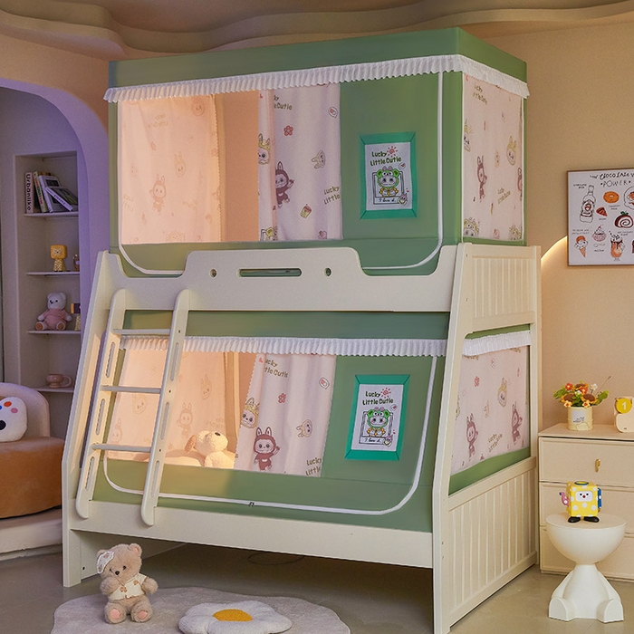 91家纺网 家纺一手货源 找家纺 2025新款常规款子母印花遮光蚊帐 潮玩俱乐部