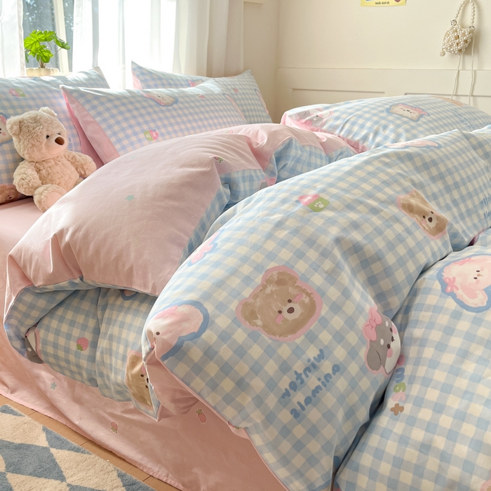 91家纺网 家纺一手货源 找家纺 吉象家纺 2025新款高支密全棉印花四件套12868跑量款 甜蜜小狗