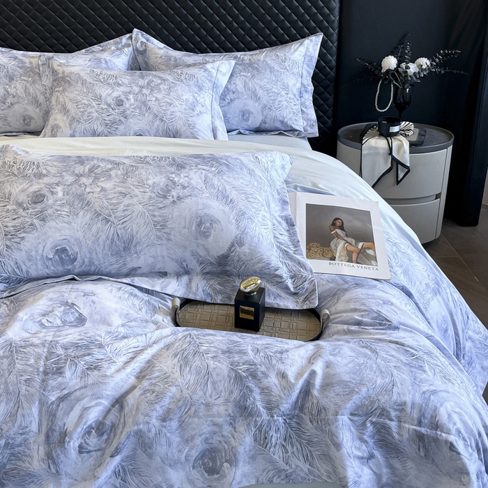 91家纺网 家纺一手货源 找家纺 新方向2025新款全棉长绒棉数码印花四件套-秘密花园