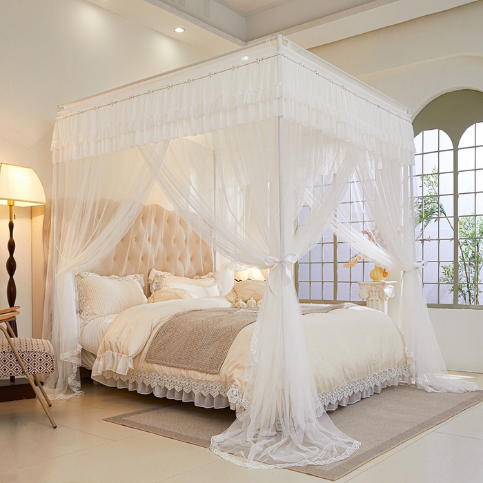 91家纺网 家纺一手货源 找家纺 梦尔佳 2025新款落地款蚊帐-赏心悦目系列860型号 洁白