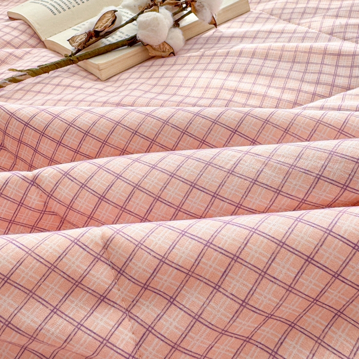 91家纺网 家纺一手货源 找家纺 首爱家纺 2025新款里外全棉夏被手包边新疆棉花夏被空调被夏凉被 芒果格