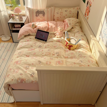 91家纺网 家纺一手货源 找家纺 （总）丽涵 2025新款全棉13372小清新印花四件套