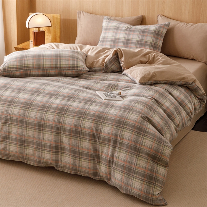 91家纺网 家纺一手货源 找家纺 趣色家纺 2025新款全棉色织水洗棉四件套 乔纳森