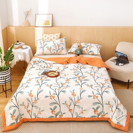 91家纺网 家纺一手货源 找家纺 （总）黛妮雅 2025新款里外全棉印花棉花被纯棉夏被夏凉被空调被 夏被四件套