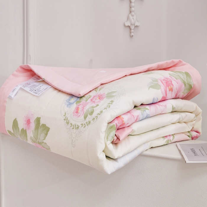 91家纺网 家纺一手货源 找家纺 尊妙被业 2025新款里外全棉印花棉花被纯棉夏被夏凉被全棉棉花夏凉被法尔曼玫瑰
