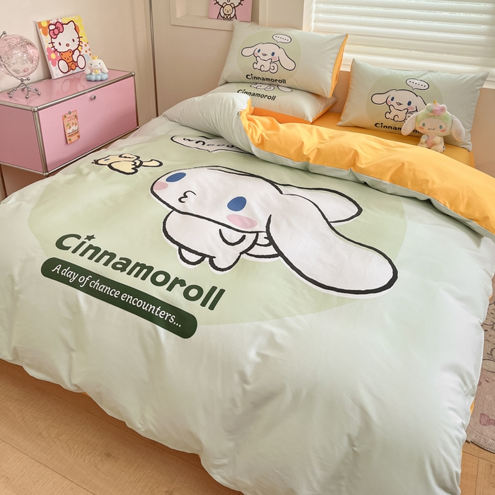 91家纺网 家纺一手货源 找家纺 金爱家 2025新款纯棉数码印花大阪三丽鸥四件套 波波狗