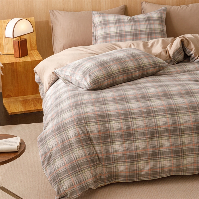 91家纺网 家纺一手货源 找家纺 趣色家纺 2025新款全棉色织水洗棉四件套 乔纳森