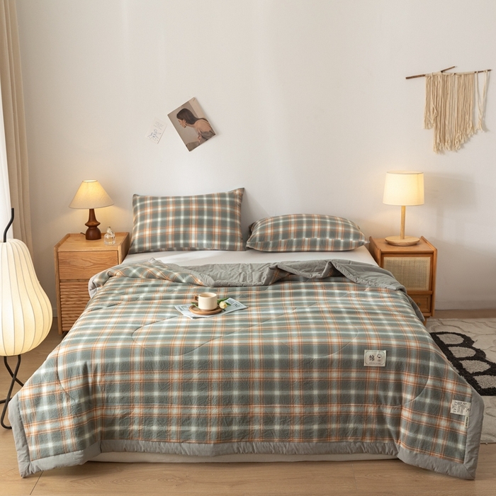 91家纺网 家纺一手货源 找家纺 爱屋及屋  2025新款无印风被子被芯夏凉被空调被 简兮灰