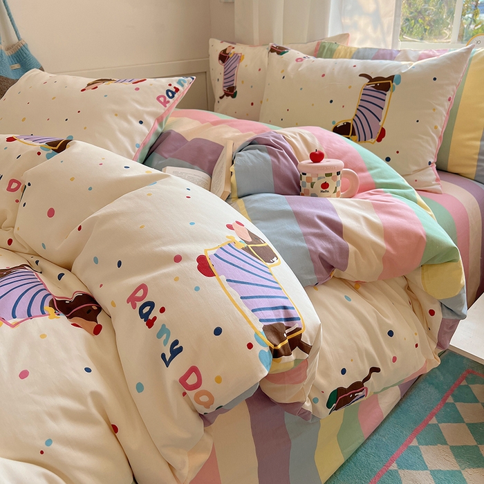 91家纺网 家纺一手货源 找家纺 2025春季新款13372全棉印花四件套-卡通系列 莱米