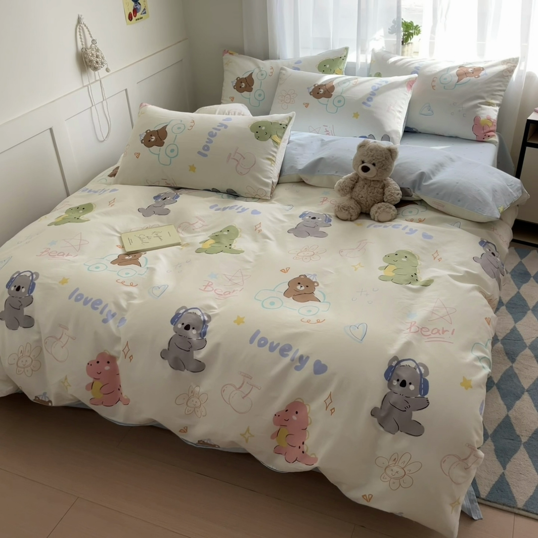 91家纺网 家纺一手货源 找家纺 吉象家纺 2025新款高支密全棉印花四件套12868跑量款 音乐考拉