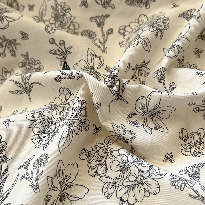 91家纺网 家纺一手货源 找家纺 美梦家纺 2025新款A类全棉13372花边床盖四件套-黑边 蝶恋花