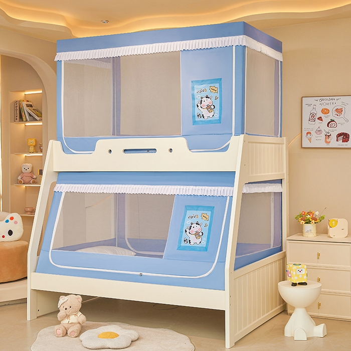 91家纺网 家纺一手货源 找家纺 迪凡保罗2025新款2504专版印花遮光帘上下铺子母蚊帐-常规款 快乐牛牛