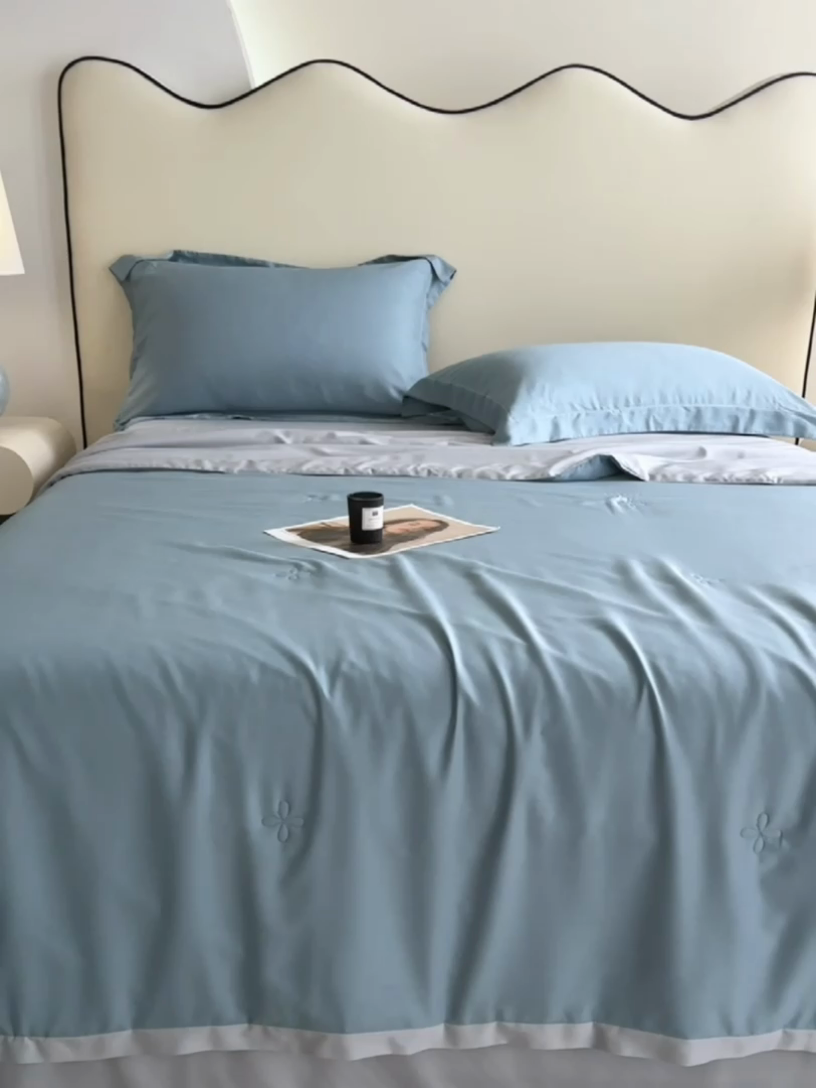 91家纺网 家纺一手货源 找家纺 （总）天瑜家纺 2025新款纯色天丝夏被