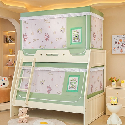 91家纺网 家纺一手货源 找家纺 2025新款常规款子母印花遮光蚊帐 潮玩俱乐部