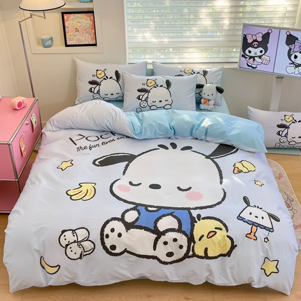 91家纺网 家纺一手货源 找家纺 （总）金爱家 2025新款纯棉数码印花大阪三丽鸥四件套