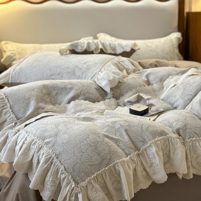 91家纺网 家纺一手货源 找家纺 （总）亲亲公主 2025新款棉麻提花四件套