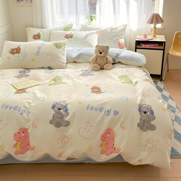 91家纺网 家纺一手货源 找家纺 吉象家纺 2025新款高支密全棉印花四件套12868跑量款 音乐考拉