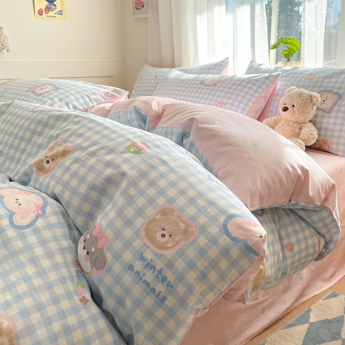 91家纺网 家纺一手货源 找家纺 吉象家纺 2025新款高支密全棉印花四件套12868跑量款 甜蜜小狗