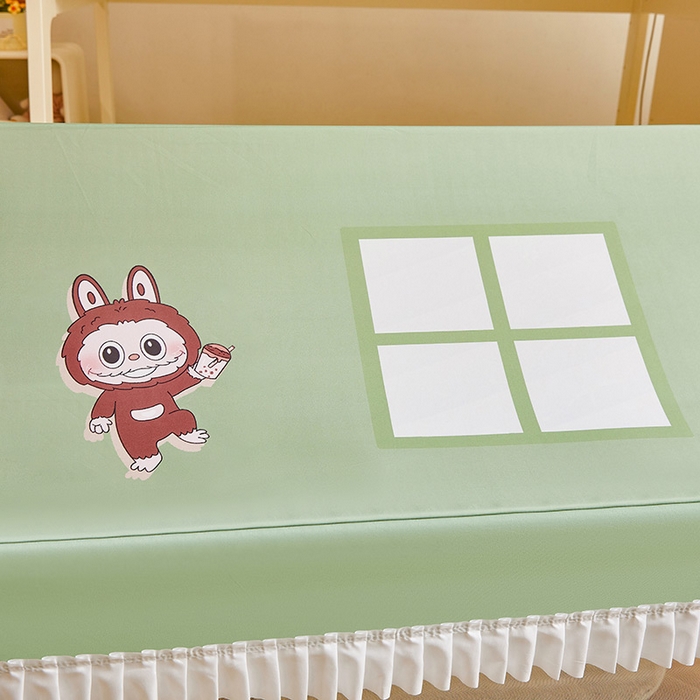 91家纺网 家纺一手货源 找家纺 迪凡保罗蚊帐 2025新款2504专版印花遮光帘上下铺子母蚊帐-城堡款 潮玩俱乐部