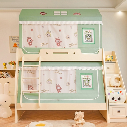 迪凡保罗蚊帐 2025新款2504专版印花遮光帘上下铺子母蚊帐-城堡款 潮玩俱乐部