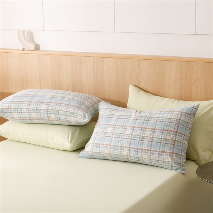 91家纺网 家纺一手货源 找家纺 趣色家纺 2025新款全棉色织水洗棉四件套 春风曲