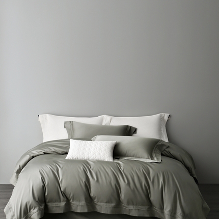 91家纺网 家纺一手货源 找家纺 （总）佳汐蓝家纺  2025新款极致简约质感埋绳全棉四件套-漫野观夏