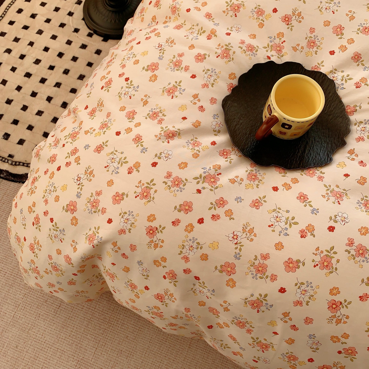 91家纺网 家纺一手货源 找家纺 奈萝家纺 2025新款亲肤小清新全棉四件套 浪漫定义