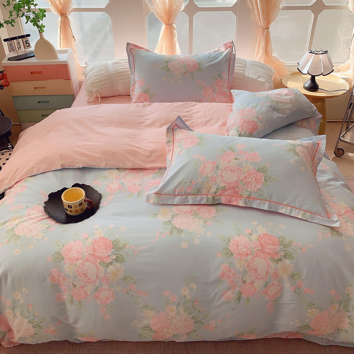 91家纺网 家纺一手货源 找家纺 奈萝家纺 2025新款亲肤小清新全棉四件套 静若幽兰