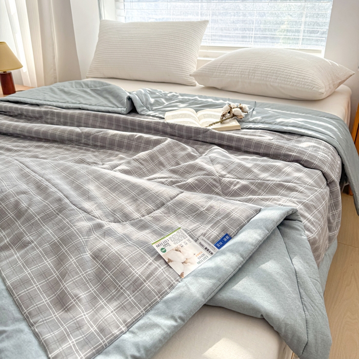 91家纺网 家纺一手货源 找家纺 （总）棉乐町家居 2025新款里外全棉手包边棉花夏被