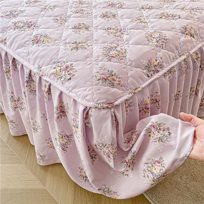 91家纺网 家纺一手货源 找家纺 十个点2025新款针织棉 夹棉床笠式床裙床头罩系列  花前月下