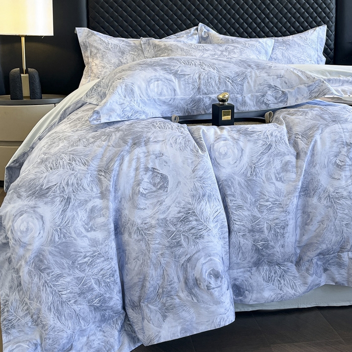 91家纺网 家纺一手货源 找家纺 新方向2025新款全棉长绒棉数码印花四件套-秘密花园