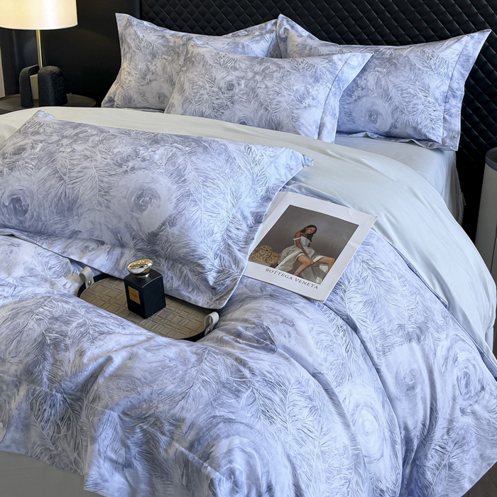 91家纺网 家纺一手货源 找家纺 新方向2025新款全棉长绒棉数码印花四件套-秘密花园