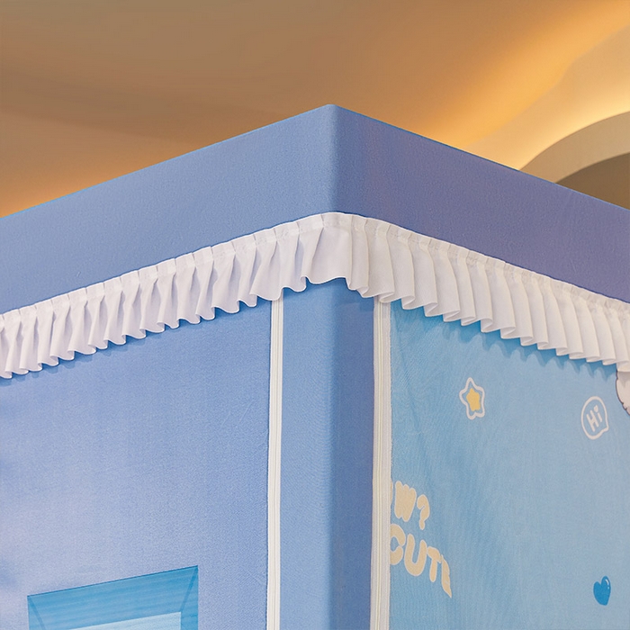 91家纺网 家纺一手货源 找家纺 迪凡保罗2025新款2504专版印花遮光帘上下铺子母蚊帐-常规款 可爱狗狗