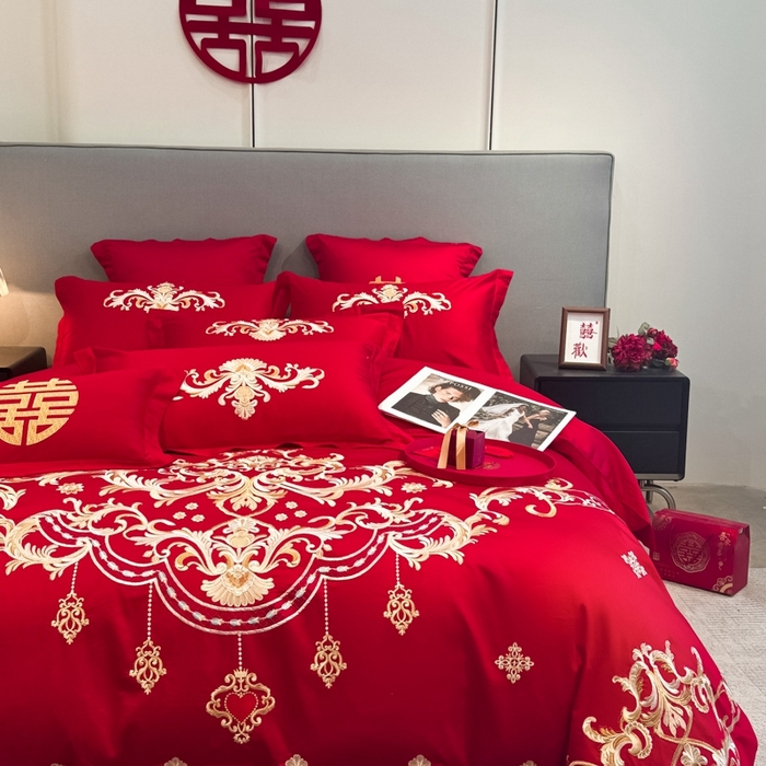 91家纺网 家纺一手货源 找家纺 （总）欧乐蒂 2025新款欧式亲肤棉婚庆四件套