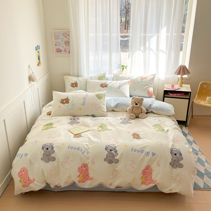 91家纺网 家纺一手货源 找家纺 吉象家纺 2025新款高支密全棉印花四件套12868跑量款 音乐考拉