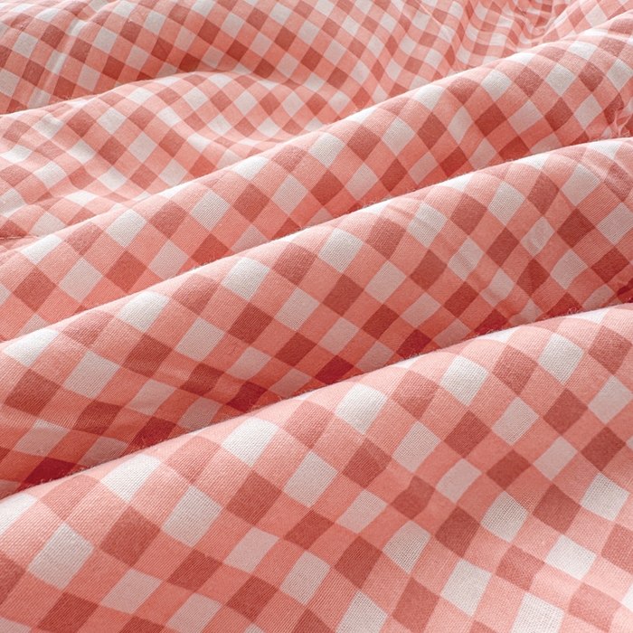 91家纺网 家纺一手货源 找家纺 首爱家纺 2025新款里外全棉夏被手包边新疆棉花夏被空调被夏凉被 倾恋粉