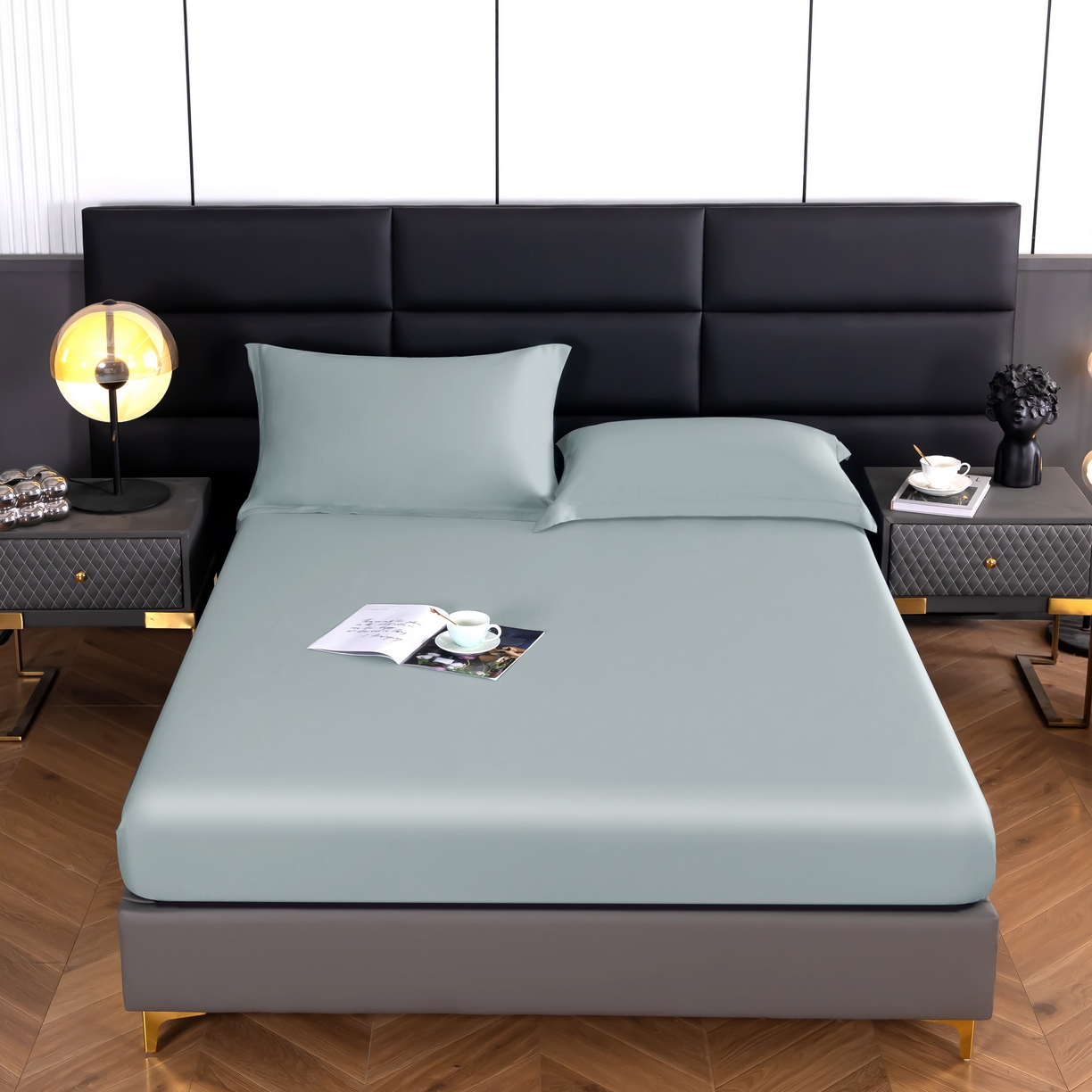 91家纺网 家纺一手货源 找家纺 天瑜 2025天丝床笠 床笠  薄雾灰