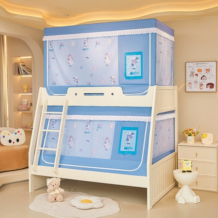 迪凡保罗2025新款2504专版印花遮光帘上下铺子母蚊帐-常规款 梦幻少女