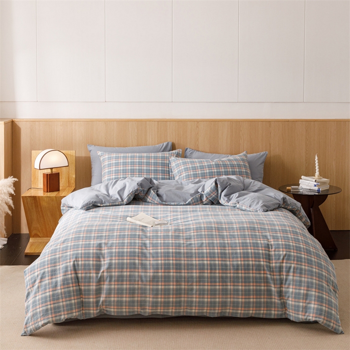 91家纺网 家纺一手货源 找家纺 （总）趣色家纺 2025新款全棉色织水洗棉四件套