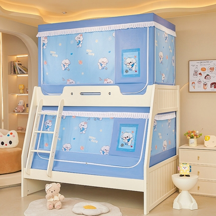 迪凡保罗2025新款2504专版印花遮光帘上下铺子母蚊帐-常规款 可爱狗狗