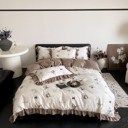 91家纺网 家纺一手货源 找家纺 （总）赫帛 2025新款天丝棉四件套-水墨蝶（第二套图）