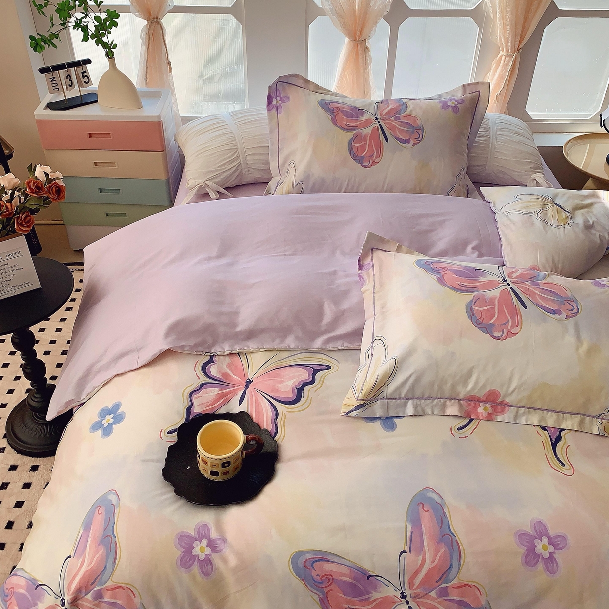 91家纺网 家纺一手货源 找家纺 （总）奈萝家纺 2025新款亲肤小清新全棉四件套